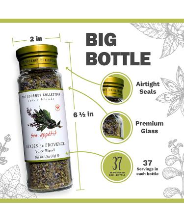 Gourmet Collection Herbes De Provence Spice Blend with Lavender - Salt-Free Seasoning for Chicken, Fish, and Soups - 156 Servings - Buy Online on GoSupps.com