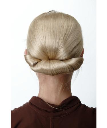 WIG ME UP N792-26 hairpiece bun hair knot very wide half wig hair attachment classic traditional tower hairstyle blonde