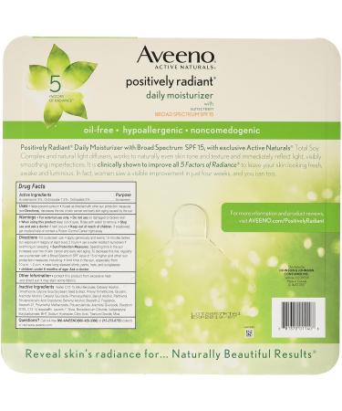 Aveeno Positively Radiant Daily Moisturizer SPF 15 4oz (Pack of 2) - Buy Online on GoSupps.com