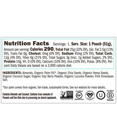 Yumbutter Superfood Almond Butter Packets - Gluten Free, Vegan, Non-GMO Individual Snack Packets (1.8oz, Pack of 10) - Buy Online on GoSupps.com