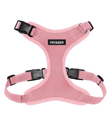 Best Pet Supplies Voyager Step-In Lock Pet Harness  All Weather Mesh, Adjustable Step in Harness for Cats and Dogs XS (Chest: 11 - 16" * Fit Cats) Pink (Matching Trim)