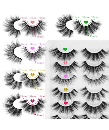 Jimire False Eyelashes - 20 Pairs in 10 Styles | Fluffy Volume Cat Eye Lashes (12-20mm) - Buy Online on GoSupps.com