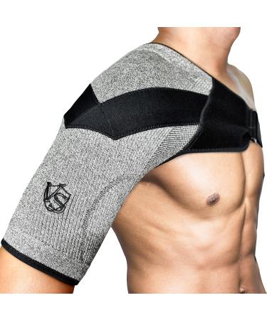 VITAL SALVEO Shoulder Brace Compression Sleeve Wrap with Support and Stability Breathable for Shoulder Pain Dislocated Rotator Cuff Tendinitis (1PC) XL (Bicep 13"-15")