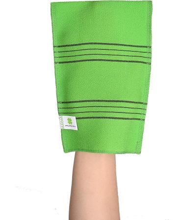 Korean Exfoliating Bath Washcloth 4 pcs Large Size - Green | Gentle Body Scrub for Smooth Skin - Buy Online on GoSupps.com