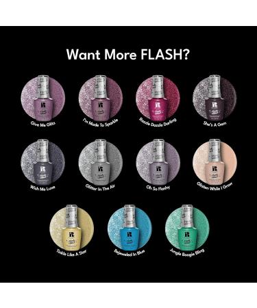 Red Carpet Manicure Flash Glitter Gel Polish | Infused with Vitamin A & Biotin | I'm Made To Sparkle | Mauve Pink Glitter Nail Gel Colour | 0.3 Fl. Oz. - Buy Online on GoSupps.com