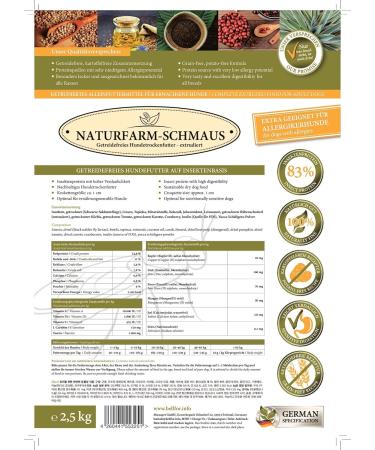 Bellfor Naturfarm-Schmaus Dry food for dogs without cereals with insects very digestible and without animal by-products 7.5 kg - Buy Online on GoSupps.com
