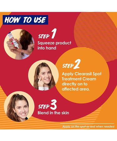 Clearasil Rapid Rescue Spot Treatment Cream 1 oz - Fast Acne Relief - Buy Online on GoSupps.com