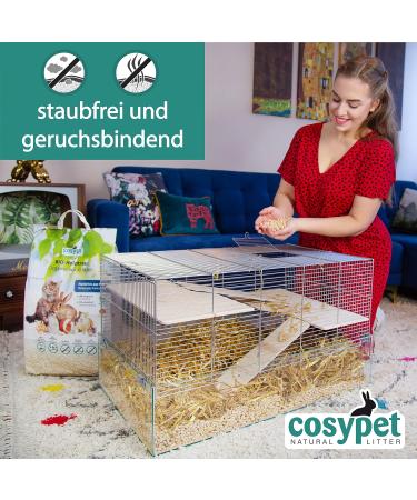 Cosypet 100% Organic Animal Bedding Pellets for Rabbits Hamsters Rodents Birds & Cats Ultra Absorbent & Odor Control - 5 kg (10 L) Wood Litter - Buy Online on GoSupps.com