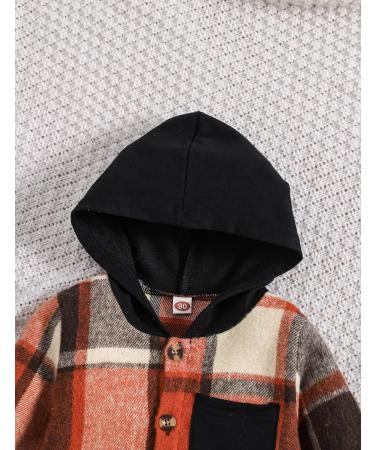 Qiraoxy Toddler Baby Boy Plaid Hoodie Sweatshirt Outfit Set, 1-2 Years Brown - Buy Online on GoSupps.com