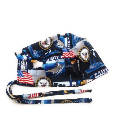 Scrub Hat Military USA Patriotic Cotton Fabric Cap Do-Rag Skull Multi Colors