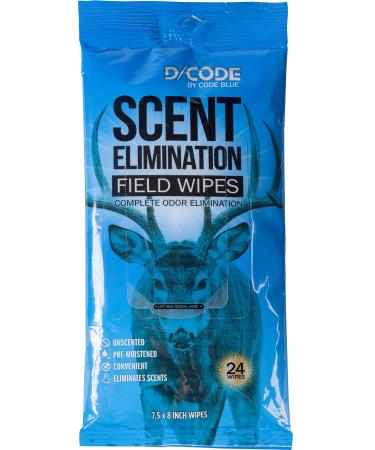 D/CODE by Code Blue Scent Elimination Field Wipes, Unscented, 24 Wipes
