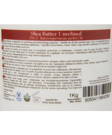 Mystic Moments Unrefined Shea Butter 2kg - 100% Pure & Natural for Skin & Hair Care - International Shipping Available - Buy Online on GoSupps.com