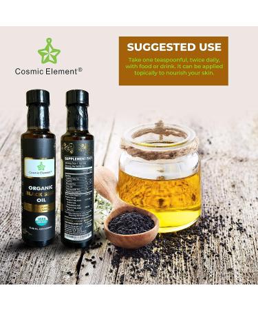USDA Organic Black Seed Oil 8.4 Fl Oz - Cold Pressed 100% Virgin Oil - Glass Bottle - Omega 3 6 9 - Nigella Sativa Black Cumin - Antioxidant for Immune Support, Joints, Digestion, Hair & Skin - Buy Online on GoSupps.com