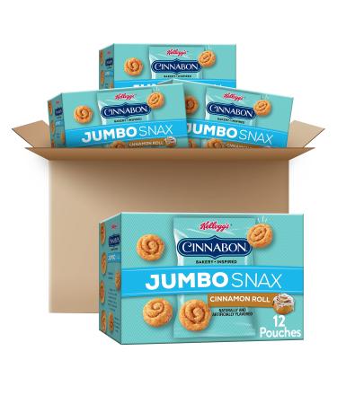 Kellogg's Cinnabon Jumbo Snax, Jumbo Cereal Snacks, Cinnamon Roll, Bakery Inspired Snacks, 20.2oz Case (4 Count)
