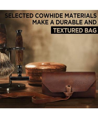 ZOMCHI Genuine Leather Safety Razor Case - Large (Pack of 1) | Durable & Stylish Protection for Your Razor | International Shipping Available - Buy Online on GoSupps.com