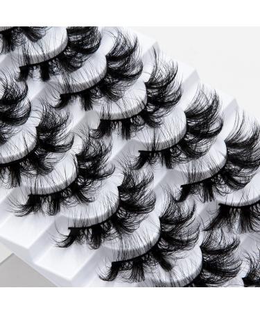 Leipple False Eyelashes 8 Pairs - Professional Reusable 8D Mink Lashes - Natural Waterproof Thick Fluffy Fake Eyelashes Faux Mink Eyelashes (QZ-01)