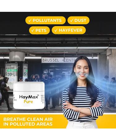 HayMax Allergen Barrier Balm 5ml - Organic Non-Drowsy Relief for Hay Fever Allergies - Blocks Pollen Dust & Allergens - For Adults, Kids & Pregnant Women - Buy Online on GoSupps.com