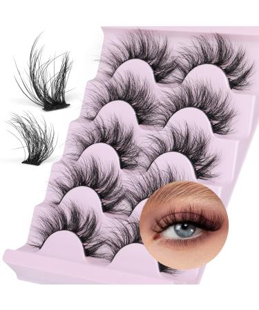 Cluster Lashes Wispy False Eyelashes 18mm Individual Lashes Mink Lashes Fluffy 3D Strip Lashes Pack 60 Pacs by Zegaine 5 Pairs MISCHA-2