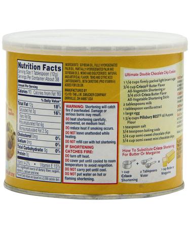 Crisco Butter Flavor All Vegetable Shortening 16oz - Pack of 1 - Buy Online on GoSupps.com