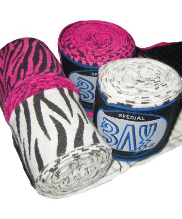 Bay Crazy Boxing Bandages - Camouflage Zebra Skull Pink & Red 2.5m x 5cm Fun & Stylish Perfect for Boxing Training - Shop Now! - Buy Online on GoSupps.com