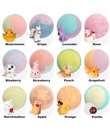 JOYIN Bath Bombs with Mixed Animal Toys - 12 Pack Surprise Inside Bubble Bath Fizzies with Natural Essential Oils for Kids | Perfect Easter Basket Stuffers and Birthday Gifts for Boys and Girls - Buy Online on GoSupps.com