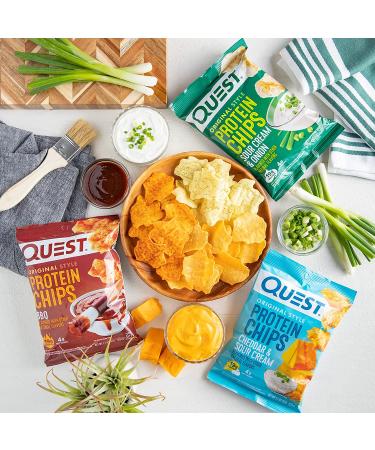 Quest Nutrition Protein Chips Variety Pack - BBQ, Cheddar, Sour Cream & Onion - High Protein, Low Carb - 1.1 oz (Pack of 12) - Buy Online on GoSupps.com