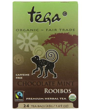 Tega Organic Tea Chocolate Mint Rooibos Tea 24 Tea Bags 48g Pack of 4