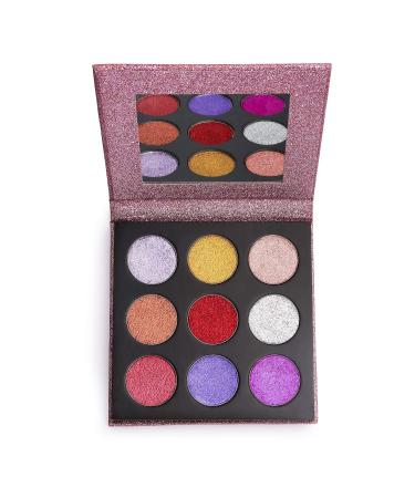 Makeup Revolution Pressed Glitter Palette Diva - Multicolor Eyeshadow | Shop Internationally - Buy Online on GoSupps.com