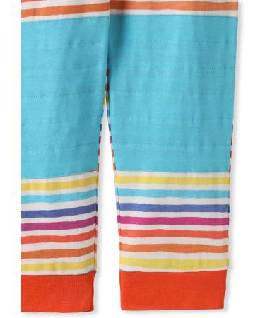 Organic Cotton Infant Knee Patch Trousers - Blue/Rainbow Stripes | kIDio Baby Pants (0-3 Months) - Buy Online on GoSupps.com
