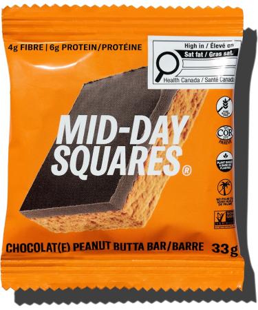 Mid-Day Squares Peanut Butta Bars 33g each 3 Packs (36 Squares) | Made with Real Chocolate 6g Plant Protein 4g Fiber Gluten Free Certified Vegan Peanut Butta 12 Count (Pack of 3) - Buy Online on GoSupps.com
