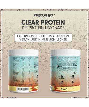 Clear Protein Vegan 360g - Delicious Peach Iced Tea | High-Quality Pea Protein - 56% Protein | Refreshing Vegan Clear Whey Protein Drink - Buy Online on GoSupps.com