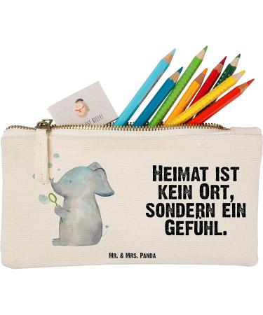 Mr. & Mrs. Panda Small Elephant Makeup Bag | Funny Sayings Gift Idea & Animal Motifs | Perfect for Home & Travel - Buy Online on GoSupps.com