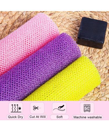 African Exfoliating Net Sponge Set - 3 Pcs | Bath Sponge Scrubbing Rag for Shower | Long Body Scrubber for Deep Cleaning - Buy Online on GoSupps.com