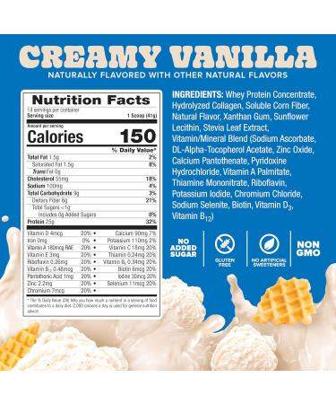 Pure Protein All-In-One Powder Vanilla - Whey & Collagen High Fiber Vitamins No Added Sugar Non-GMO Gluten-Free 1.25lb - Buy Online on GoSupps.com