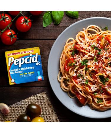 Pepcid AC Maximum Strength Heartburn Relief Tablets OTC Medicine Prevents & Relieves Heartburn & Acid Reflux Due to Acid Indigestion 20mg Famotidine Acid Reducer Fast-Acting 25 ct Heartburn Prevention & Relief 25 Count  - Buy Online on GoSupps.com