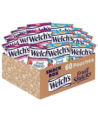 Welch's Fruit Snacks Mixed Fruit & Berries 'N Cherries Bulk Variety Pack Perfect for School Lunches Gluten Free 0.8 oz Individual Single Serve Bags (Pack of 60) - Buy Online on GoSupps.com