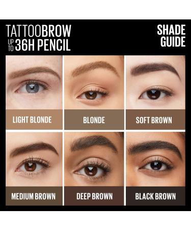 Maybelline TattooStudio Waterproof Eyebrow Pencil Sharpenable Pigmented Eyebrow Pencil for Defined Brows - Black Brown - Buy Online on GoSupps.com
