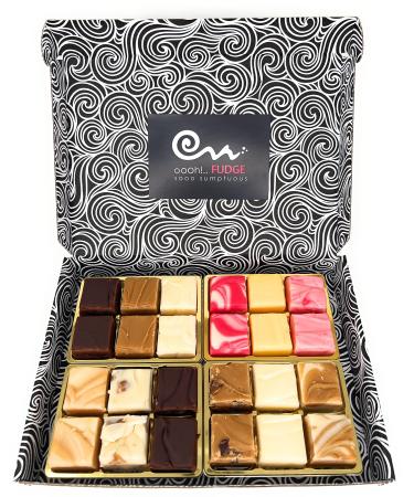 Oooh!..FUDGE Luxury Gourmet Fudge Selection Hamper (800g) - Fudge Taster Box - Handcrafted Fudge Gift - 12 Assorted Fudge Flavours - Fudge Gift Set - Creamy & Buttery Fudge Gift Hamper