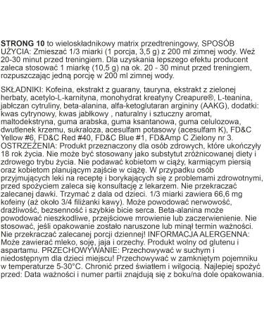 MLO Strong 10 Pre-Workout Booster Powder | Creapure Creatine AAKG Beta-Alanine Citrulline Caffeine | Energy Booster (454g - Green Apple Hurricane) | International Shipping - Buy Online on GoSupps.com
