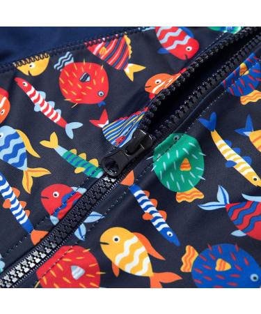 Baby Boys Sunsuit UPF 50+ Sun Protection One Piece Swimwear Set with Sun Hat - Colorful Fish 12-18 Months - Buy Online on GoSupps.com