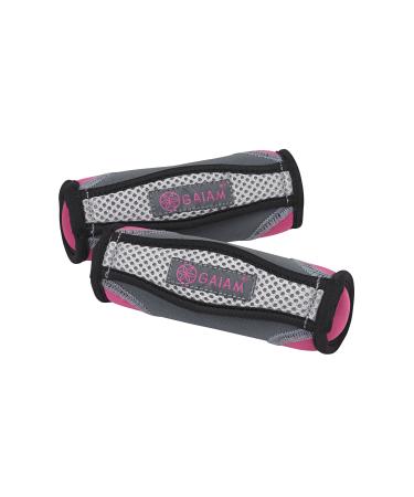 Gaiam for Women & Men Soft Dumbbell Walking Weight Sets with Hand Strap Hand Weights 1 count Purple
