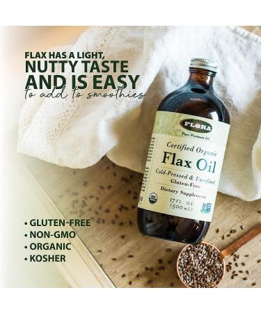 Flora Certified Organic Flax Oil 32 fl oz - Premium Omega-3 Rich Supplement - Buy Online on GoSupps.com