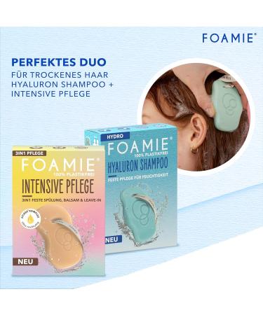 Foamie Hydro Shampoo Bar with Hyaluronic Acid | Moisturizing Booster for Dry Hair | With Aloe Vera and Hyaluronic Acid | Skin-Friendly pH | Vegan & Plastic-Free | 80 g - Buy Online on GoSupps.com