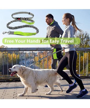 Hands Free Dog Leash with Zipper Pouch Dog Walking Belt with Leash Dual Handle Elastic Band Reflective Adjustable Waist Leash Bag Pack for Medium Dogs for Running Walking Hiking Biking - Buy Online on GoSupps.com
