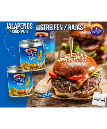 Jalapenos Strip - Clemente Jacques Chilli Pods (Pack of 2) 220g | Authentic Mexican Flavor | International Shipping - Buy Online on GoSupps.com