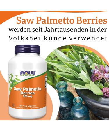 Now Foods Saw Palmetto Berries - 550 mg 250 Vegan Capsules | Gluten-Free Soy-Free Vegetarian - International Shipping Available - Buy Online on GoSupps.com