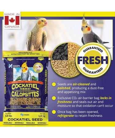 Hagen Gourmet Seed Mix for Cockatiels + Small Hookbills | Cockatiel Staple VME Seed Bundle Seed Mix + VME Seed 5-Pound - Buy Online on GoSupps.com
