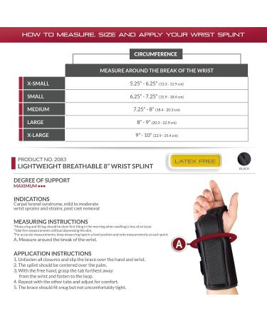 OTC 6-Inch Wrist Splint for Petite & Youth - Lightweight Breathable Support for Sprains & Post-Cast Recovery (X-Small Right Hand - Buy Online on GoSupps.com