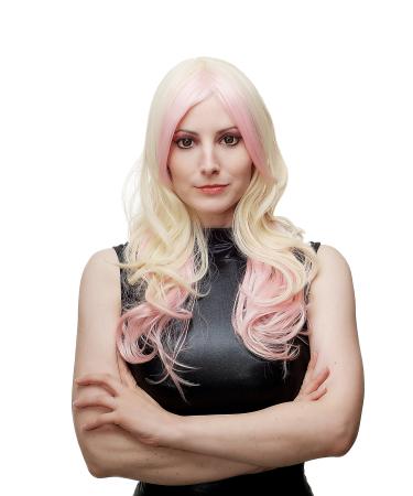 WIG ME UP Extravagant & Sexy Lady s Wig Cosplay Platinum Vanilla Blonde Pink Mix Long SA054-T2333-613
