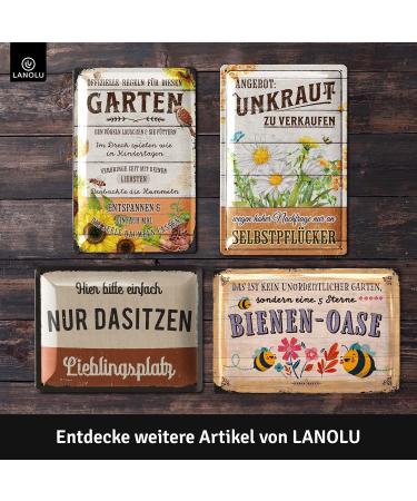 Lanolu Retro Tin Shield Garden Thermometer | Vintage Metal Sign - 8x28cm | Unique Gardener Gifts & Retro Decor - Buy Online on GoSupps.com